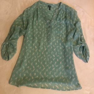Maurices mint sheer feather blouse